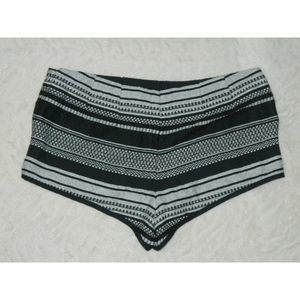 Free People Black and White Striped Shorts
